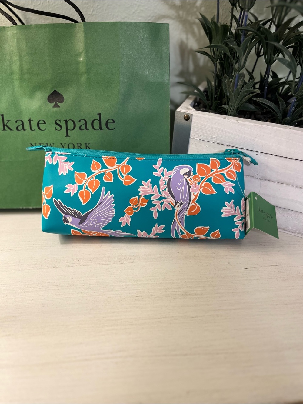 Kate Spade NY “Bird Party” Pencil Case NWT